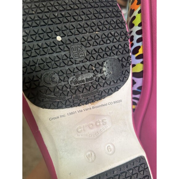 Lisa Frank Women Sz 6 Crocs Neria Pro II Clogs Pink Multi Cheetah Print Workwear - Picture 5 of 11